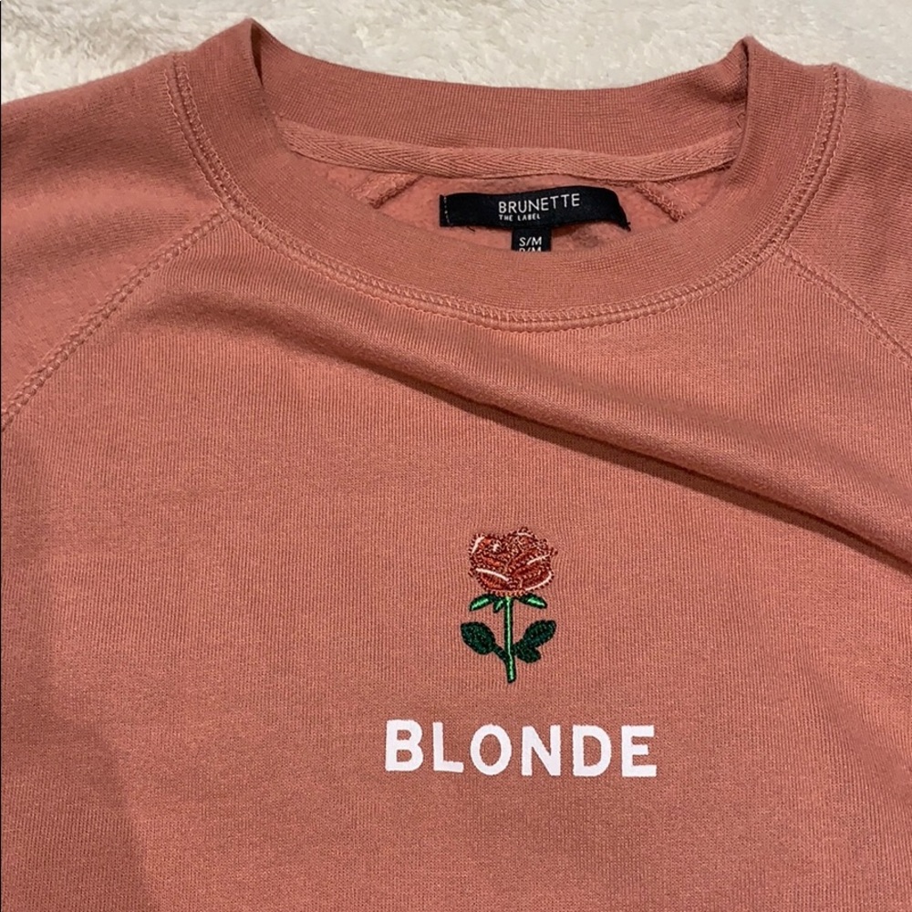 Brunette the label blonde rose crewneck sweater